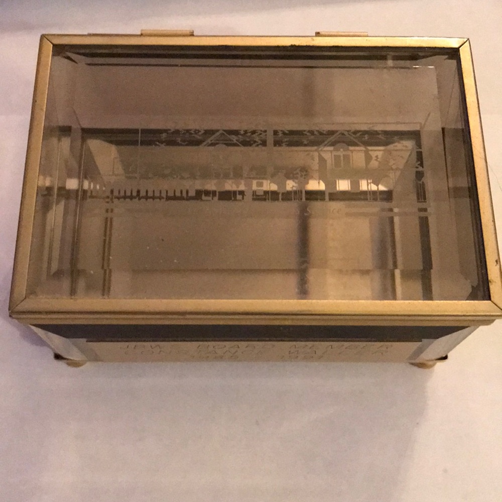 Brass glass box